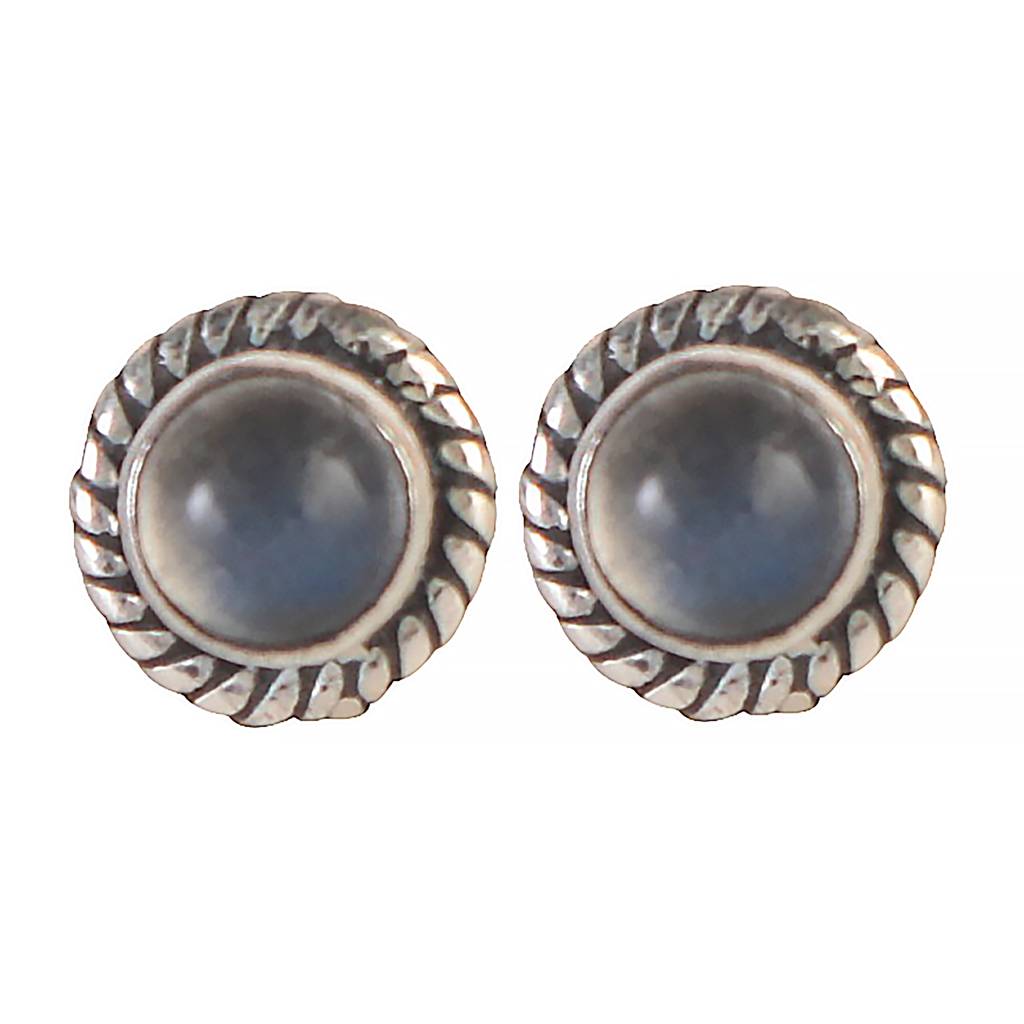 925 Sterling Silver Labradorite Eartops For Women | Natural Gemstone Jewelry | Elegant Gift : FU-1025