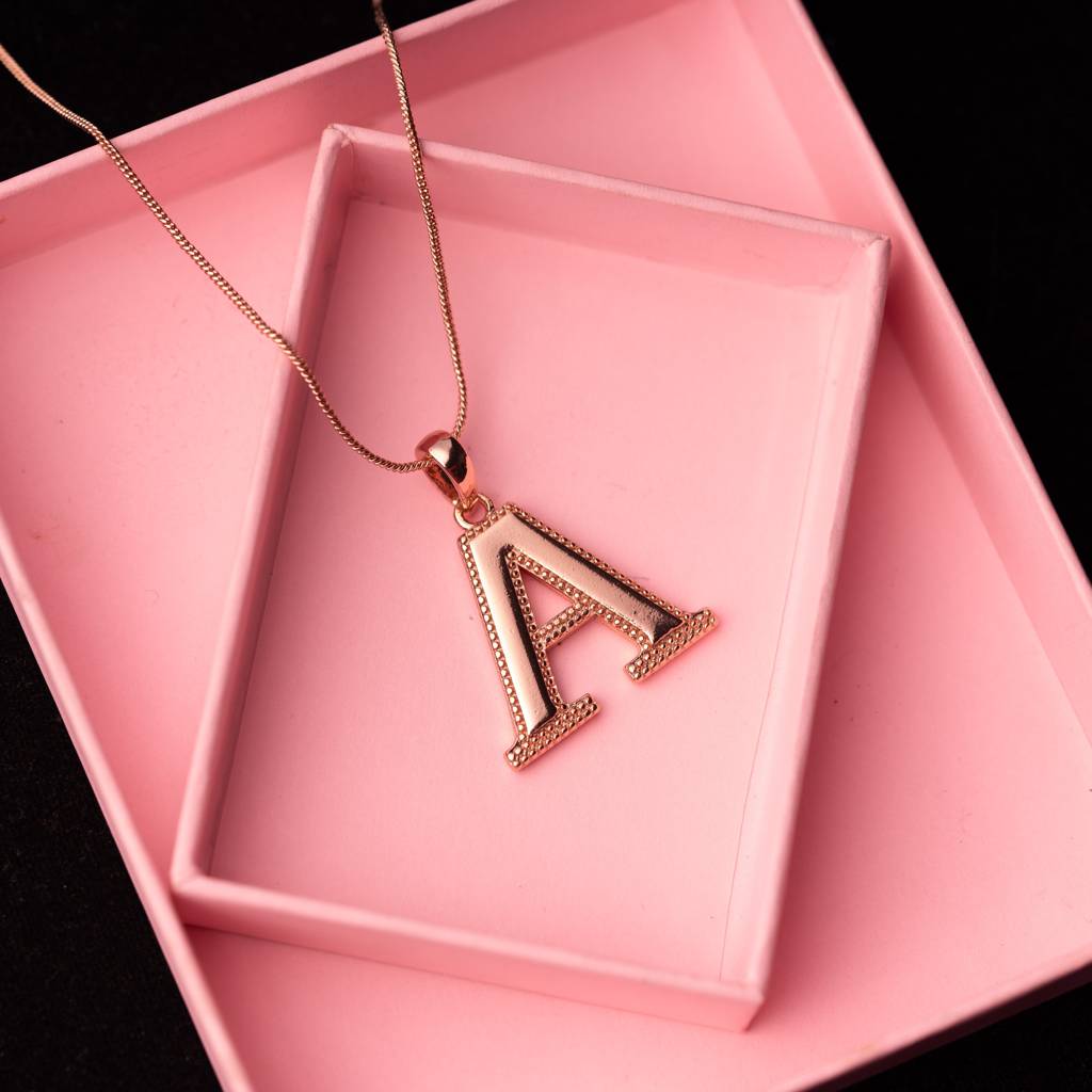 Estele Rosegold Plated Letter Charm Pendant For Women / Girls : 1009-APENDANT