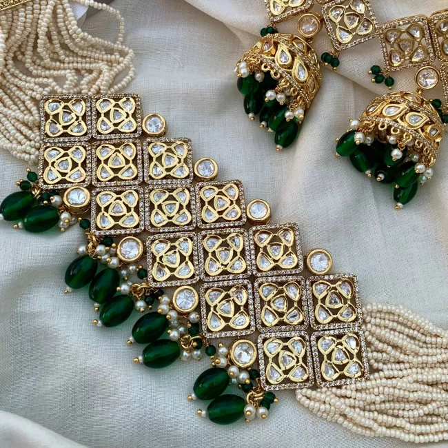 Kundan Square Jadau Choker Set