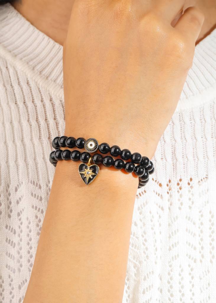 Divine Evil Eye Black Onyx Bracelet : AB10718