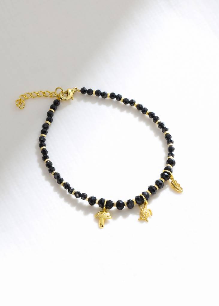 Protection Against Negativity - Black Quartz Chain Bracelet. : AB10758
