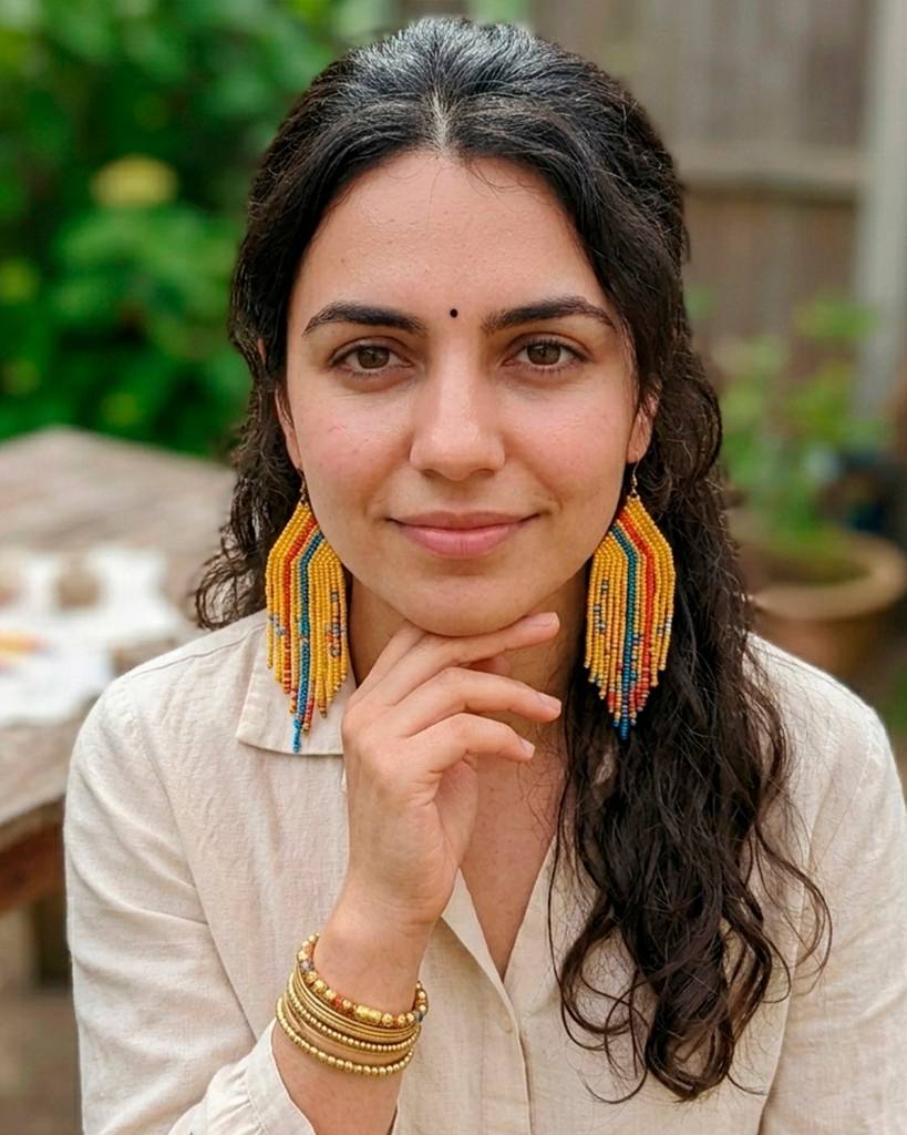 Rainbow And Beige Colour Fringe Beaded Earrings For Women And Girls : 28