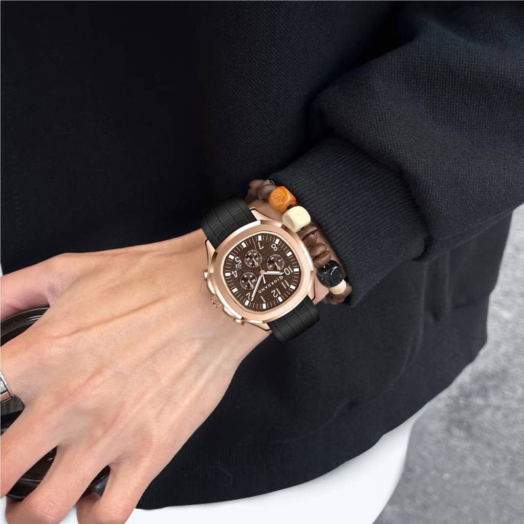 Giordano Precision And Comfort Multi Function Watch For Men With Textured Dial & Trendy Silicone Band : GZ-50143-05