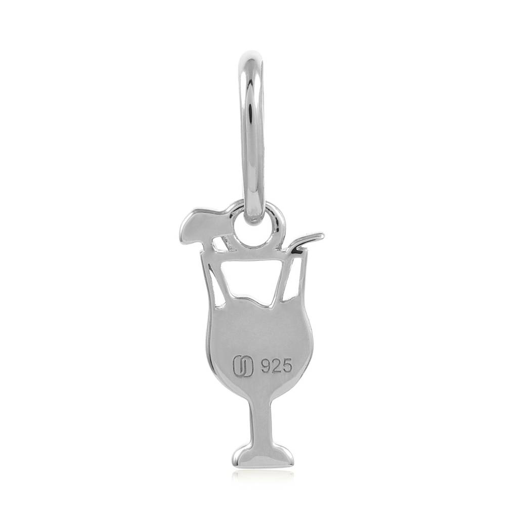 925 Sterling Silver Wine Glass Charm For Women | Jump Ring | Gift For Women And Girls | With Certificate Of Auth : ACC00189-RH
