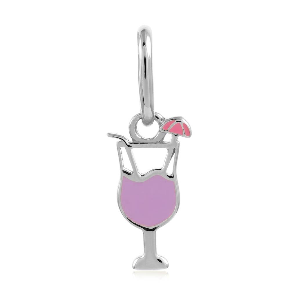 925 Sterling Silver Wine Glass Charm For Women | Jump Ring | Gift For Women And Girls | With Certificate Of Auth : ACC00189-RH