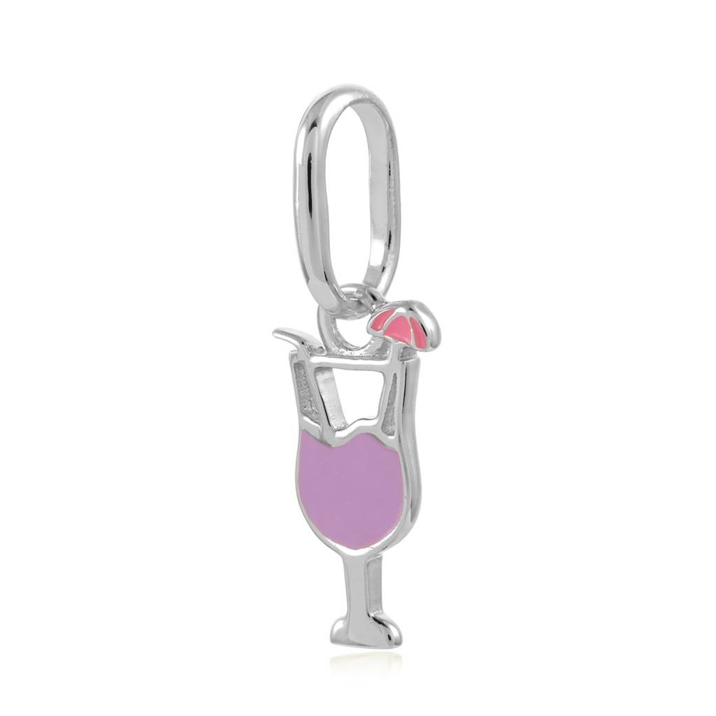 925 Sterling Silver Wine Glass Charm For Women | Jump Ring | Gift For Women And Girls | With Certificate Of Auth : ACC00189-RH