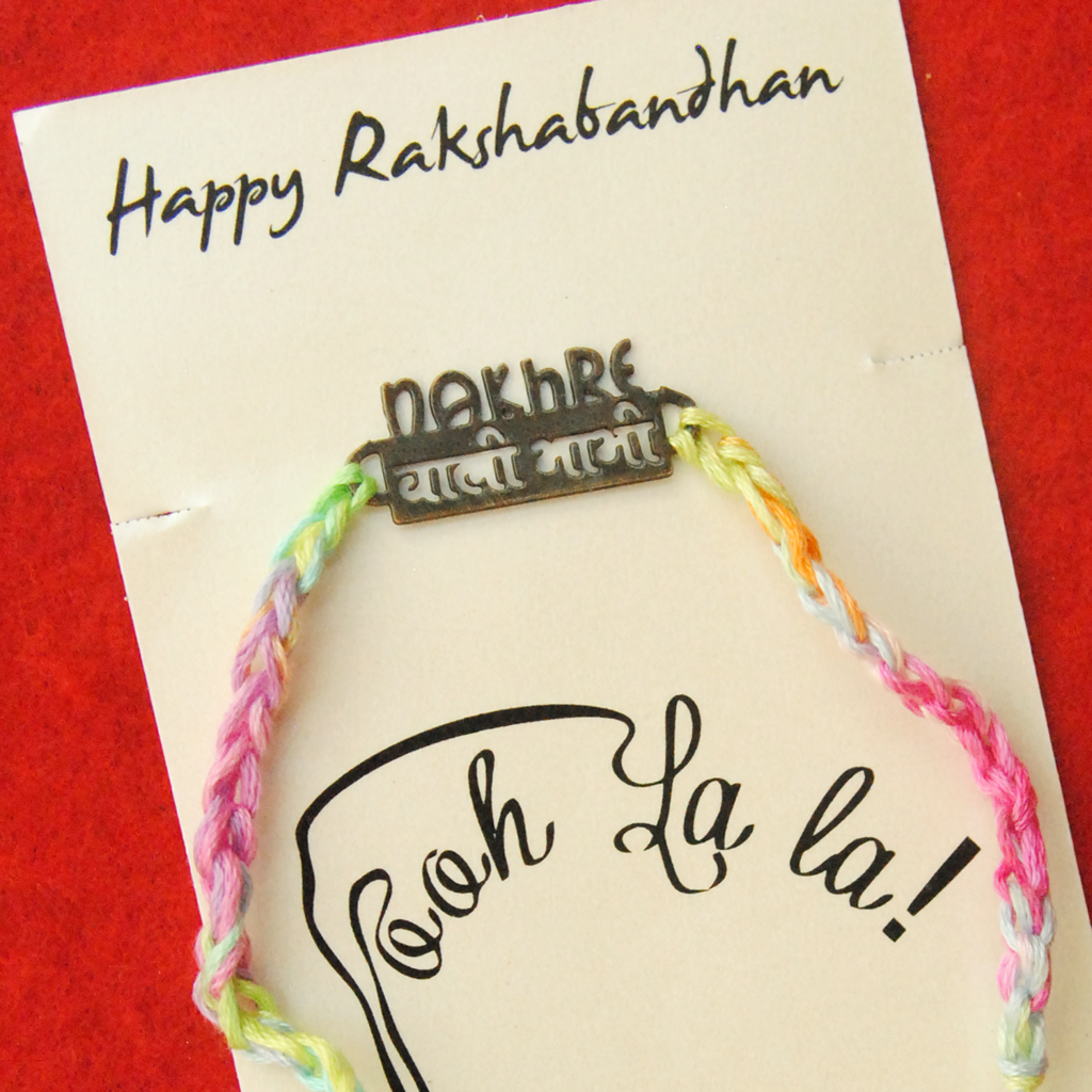 Nakhre Waali Bhabhi Quirky Rakhi With Roli Chawal Capsules : ACQR035-B