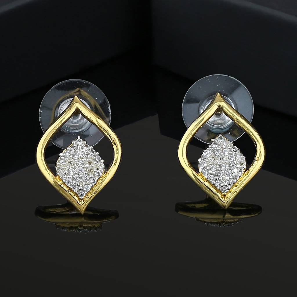 Estele Gold Plated Cz Jyoth Stud Earrings For Women : AD-069706ER