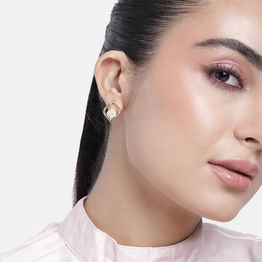 Estele Gold Plated Cz Jyoth Stud Earrings For Women : AD-069706ER