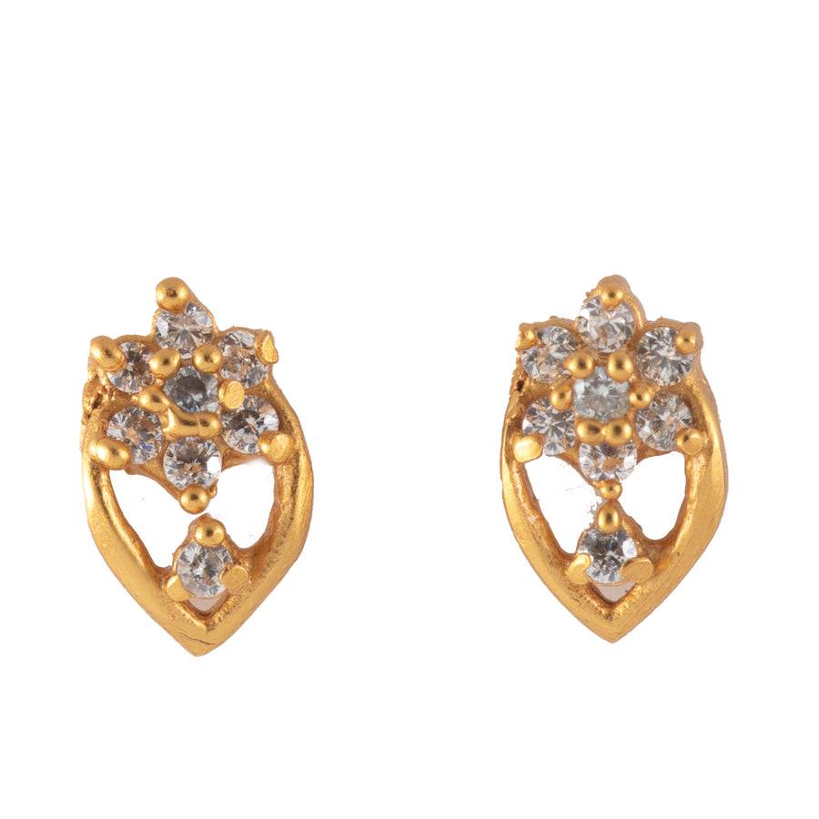 Estele Gold Plated Cz Star Wave Designer Necklace Set For Women : AD-401NKER