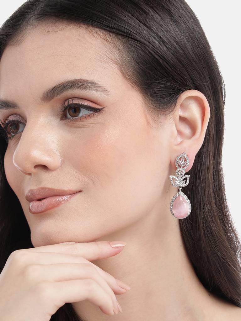 Styslish Water Drop Earrings : ADEarrings14Pink