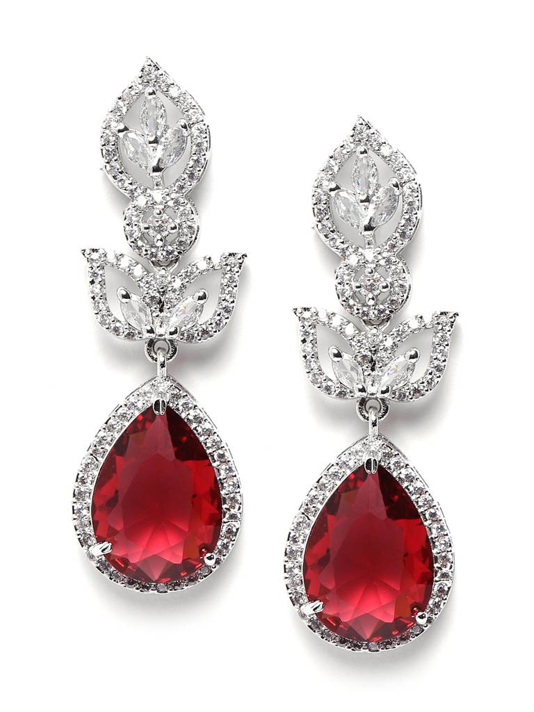 Styslish Water Drop Earrings : ADEarrings14Red