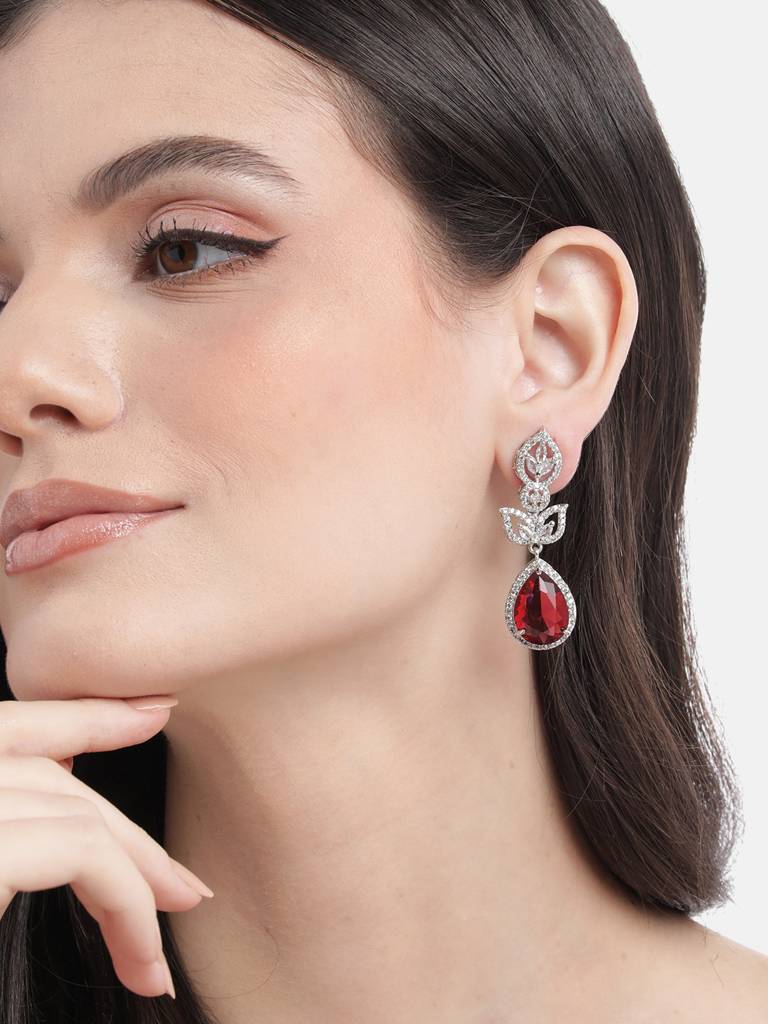 Styslish Water Drop Earrings : ADEarrings14Red