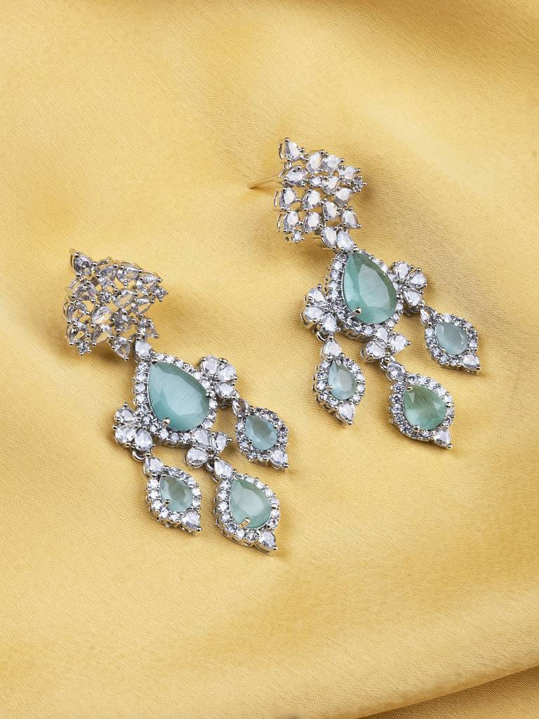 Silver-Plated Luxurious Ad Waterfall Earrings : ADEarrings15Mint