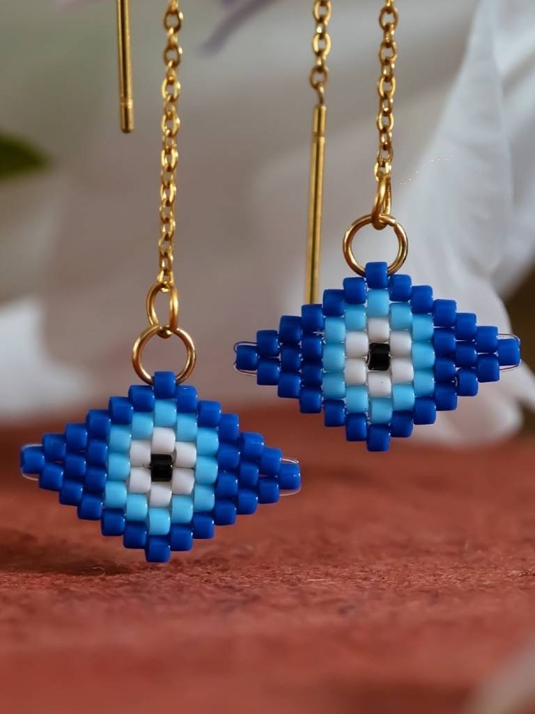 Evil Eye Beaded Earrings : EARJJ053