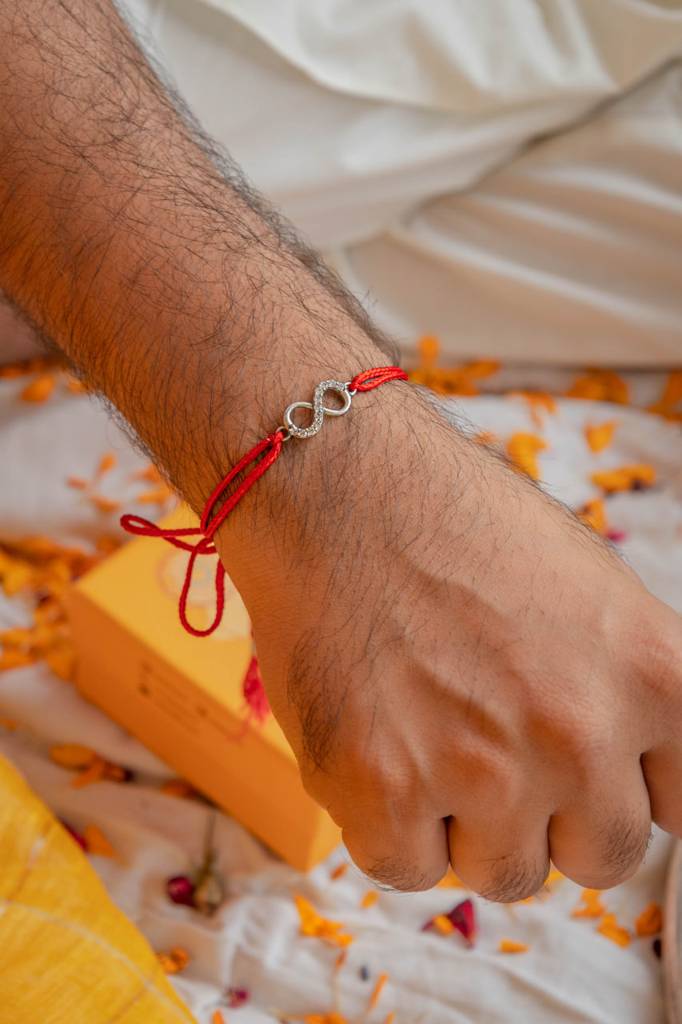 925 Sterling Silver Infinity Knot Fine Rakhi : SRK50188-R