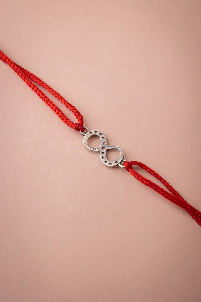 925 Sterling Silver Infinity Knot Fine Rakhi : SRK50188-R