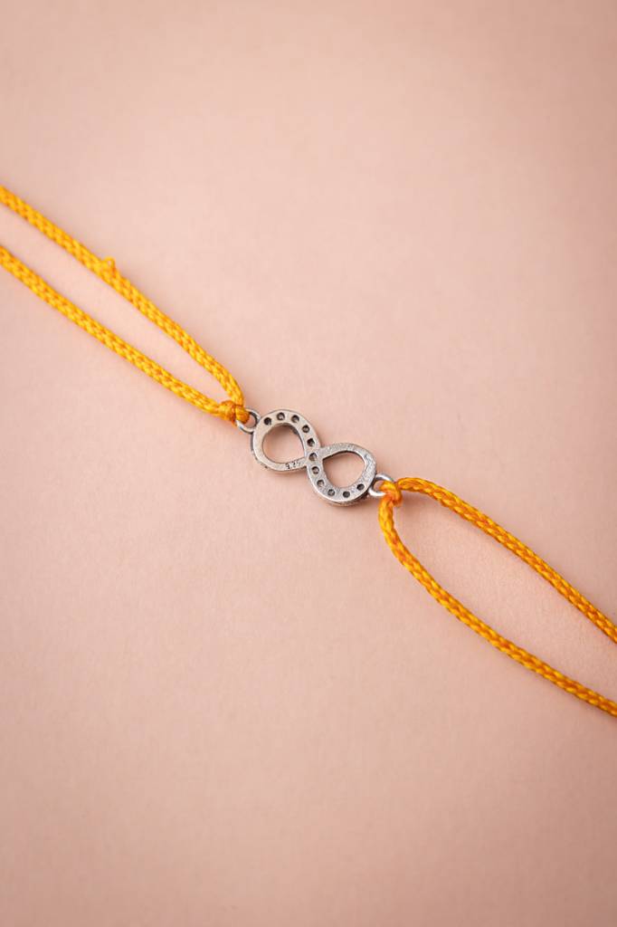 925 Sterling Silver Infinity Knot Fine Rakhi : SRK50188-Y