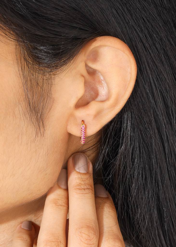 Confidence & Power - Ruby Hoop Earrings : AE25189