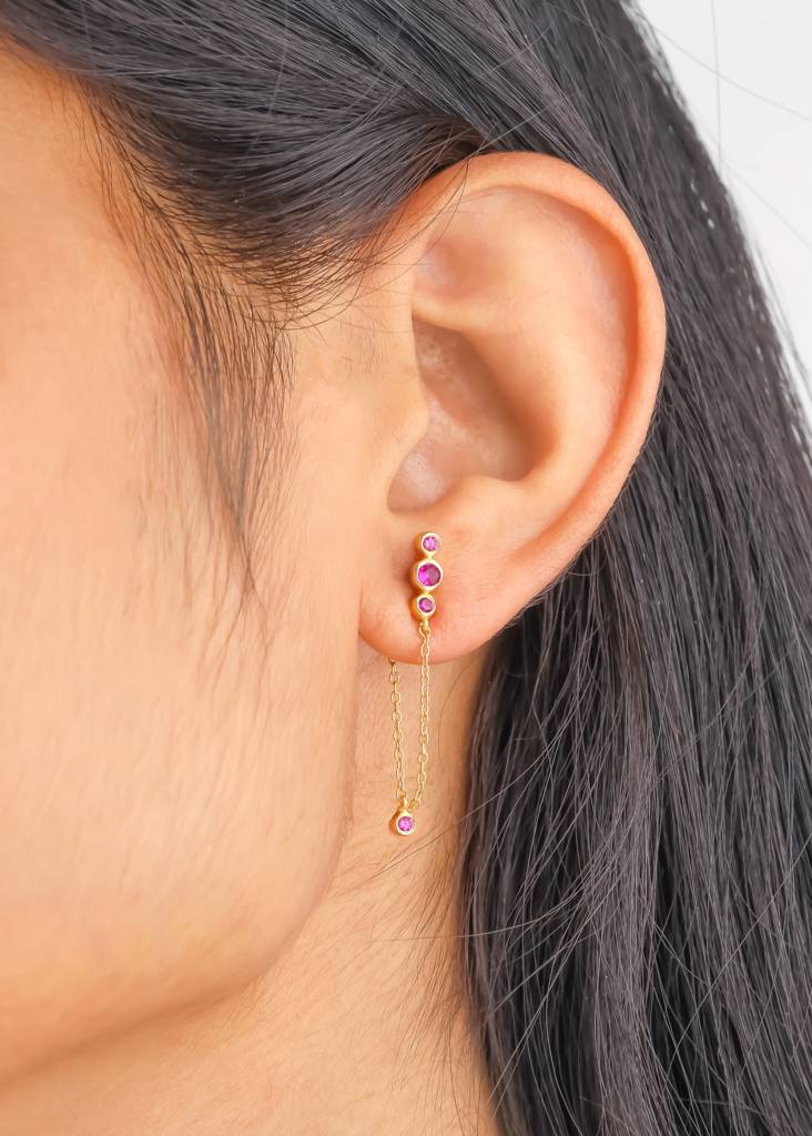 Gleaming Desire – Lab Created Ruby Earrings : AE25286