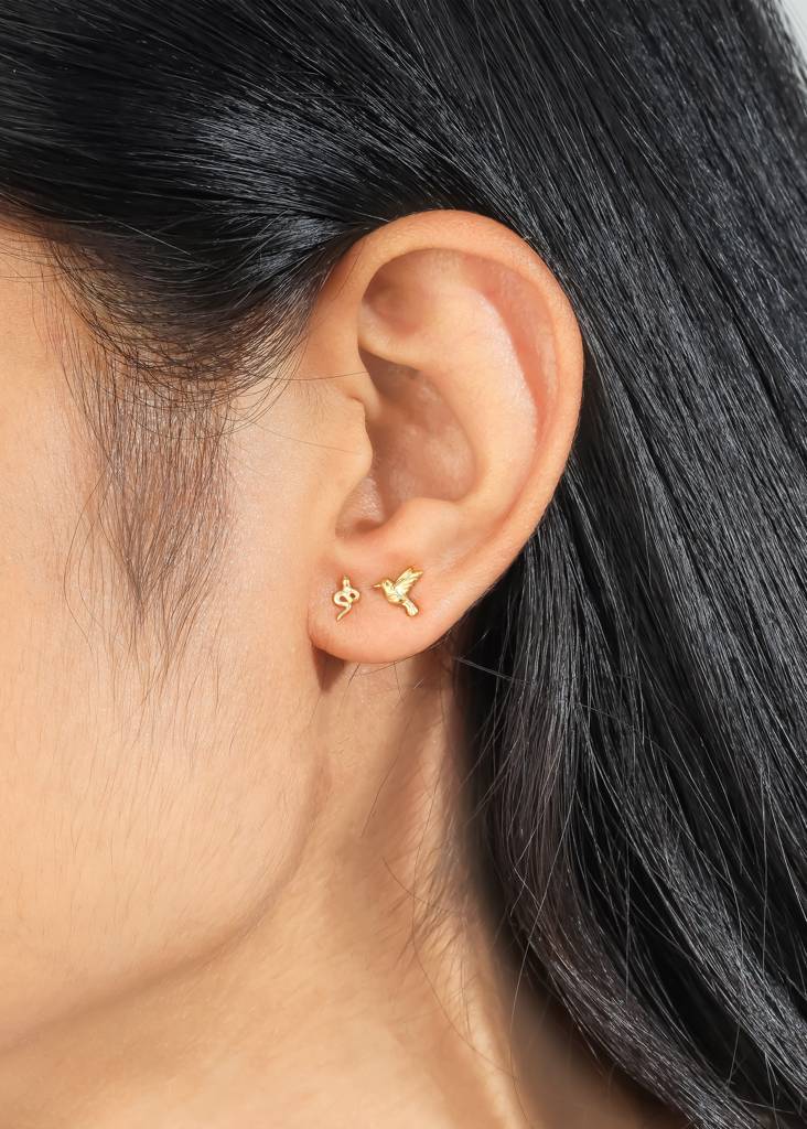 Grace And Wisdom – Hummingbird & Snake Studs - Set Of 2 : AE25291