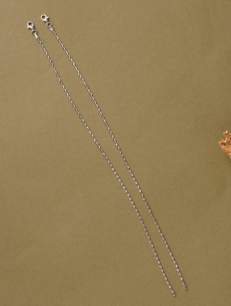 925 Sterling Silver Elegant Twisted Rope Chain Anklets : ARSP159