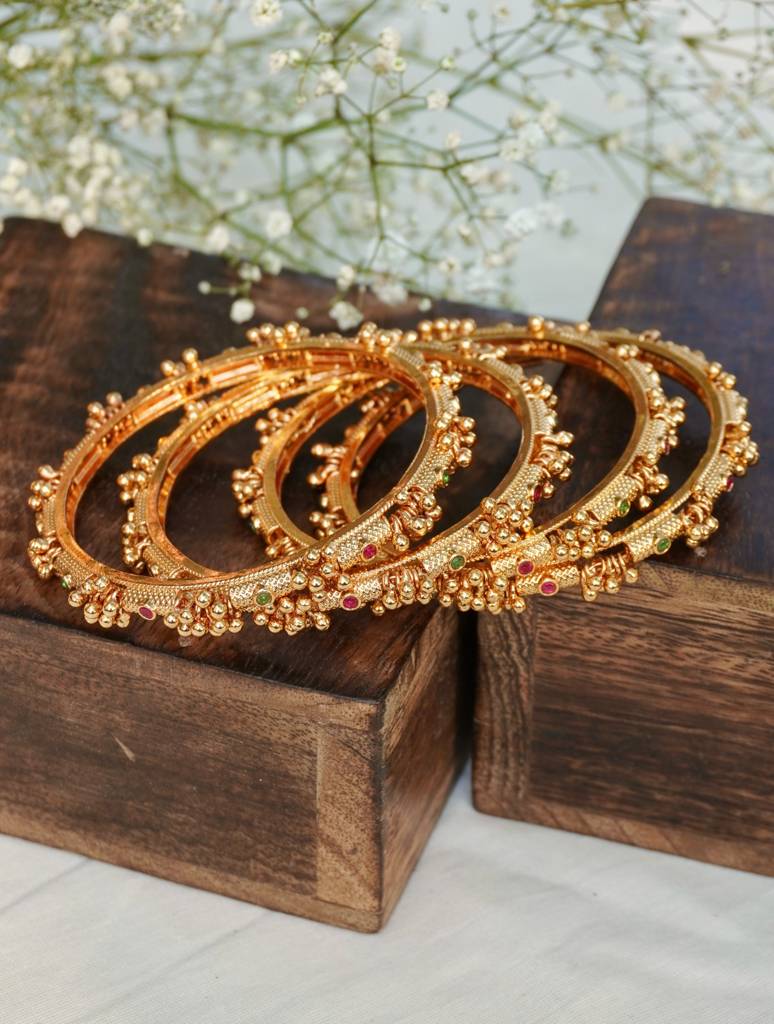 Nritya Ghungroo Temple Bangle Set Of 4 : PR-171B