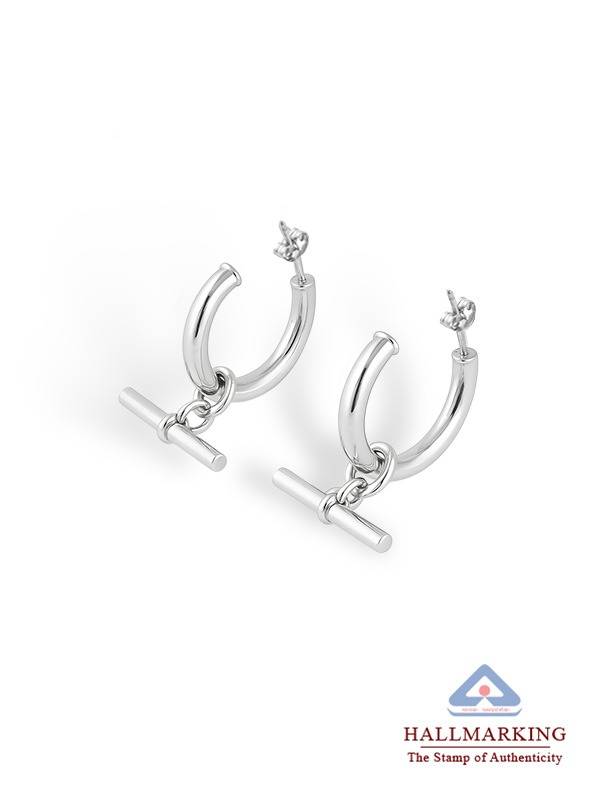 T-Bar C-Hoop Earrings : AFER3832D27MSL