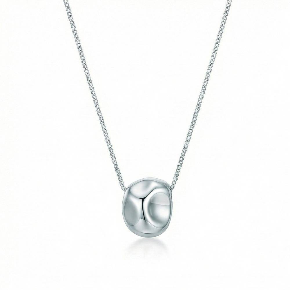 925 Sterling Silver Abstract Organic Shape Pendant Necklace Jewellery For Women : AG0202-39-40