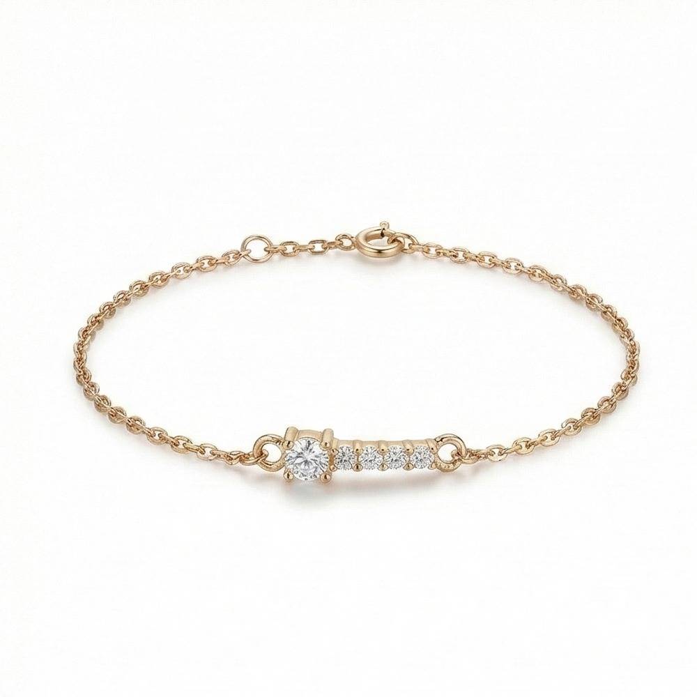 925 Sterling Silver Linear Bar Bracelet Jewellery Rose Gold Plated For Women : AG0202-87