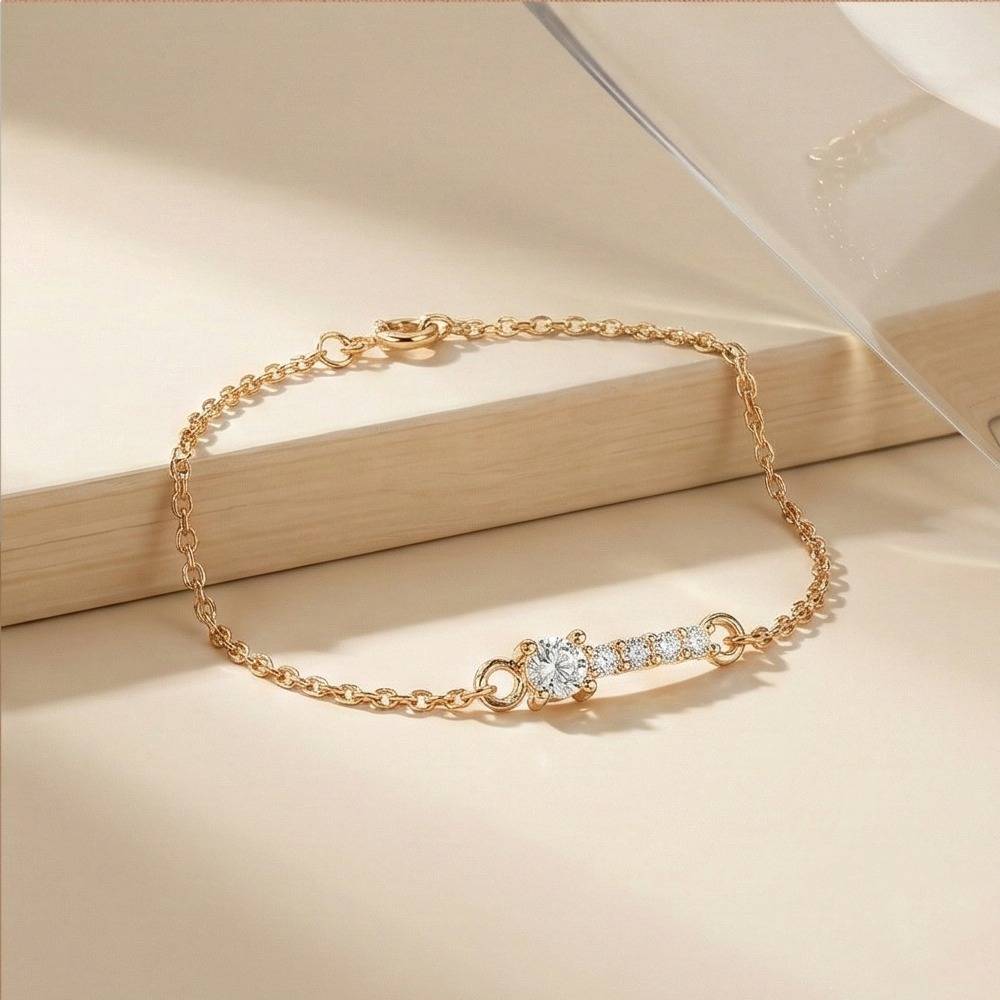 925 Sterling Silver Linear Bar Bracelet Jewellery Rose Gold Plated For Women : AG0202-87