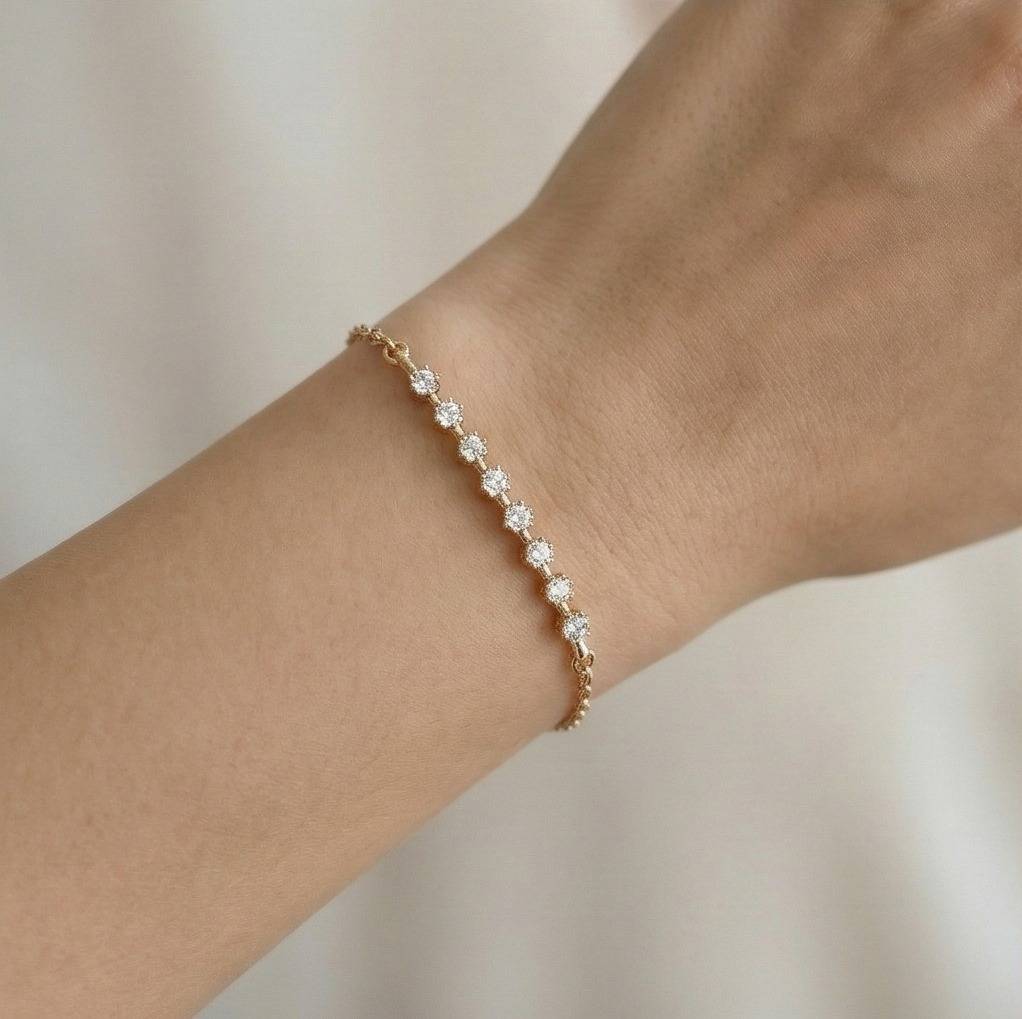 925 Sterling Silver Curved Stone Bar Bracelet Jewellery Gold Plated : AG0202-89