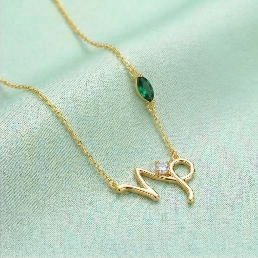 925 Sterling Silver Gold Plated Capricorn Zodiac Pendant Necklace Women'S Jewellery : AGkDK02106-2