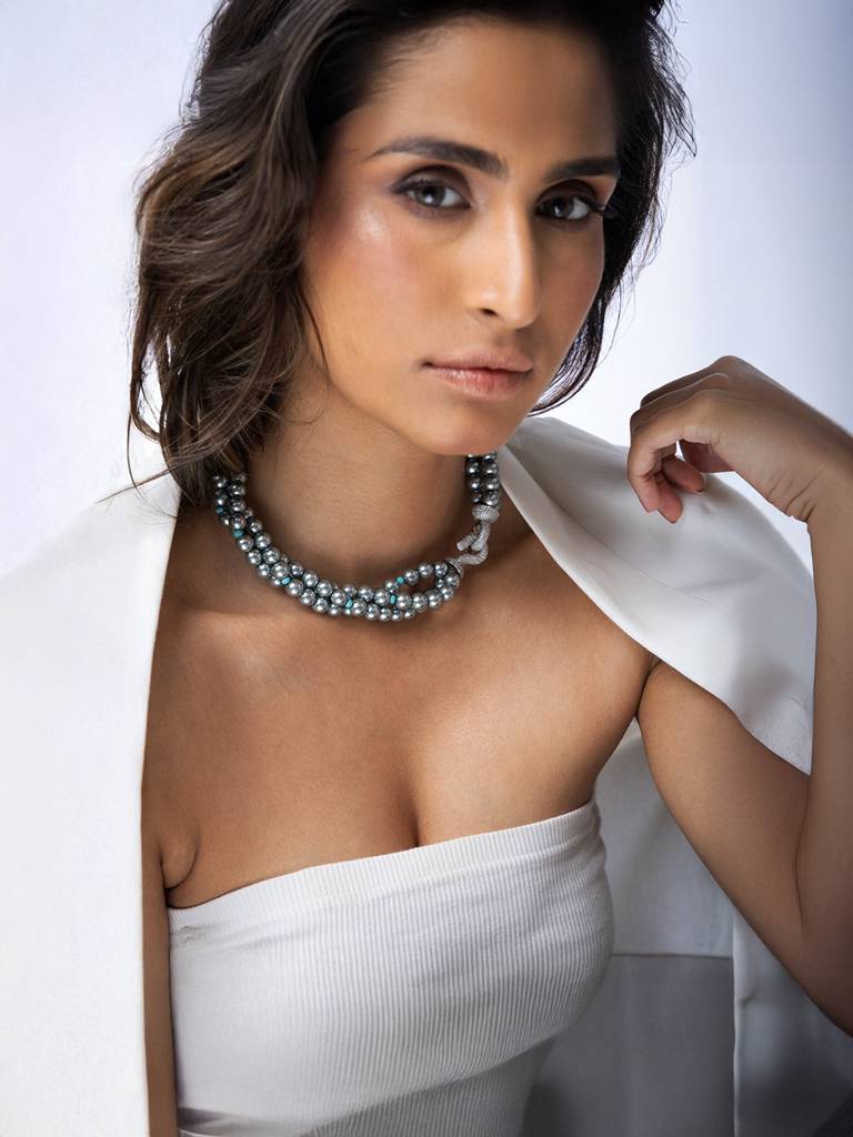 Contemporary Grey Pearl Necklace : AHA0013N