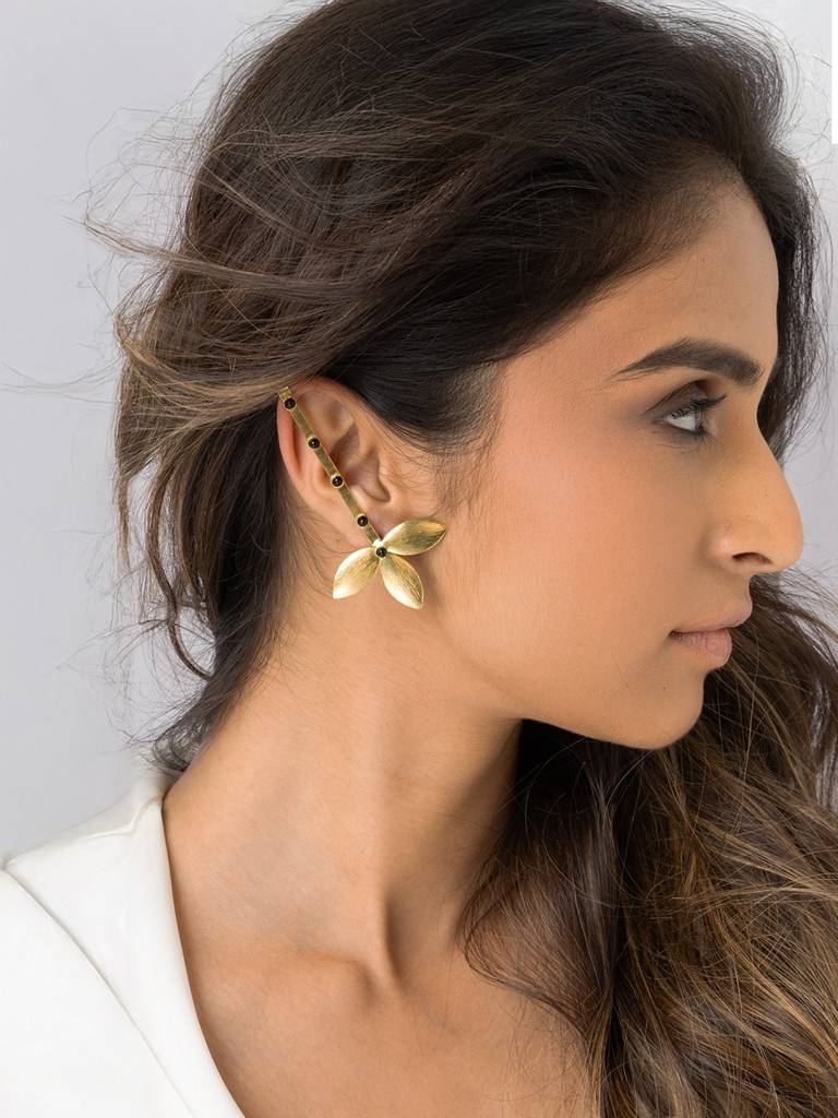 Gilded Petal Stick Earrings : AHA0080ER