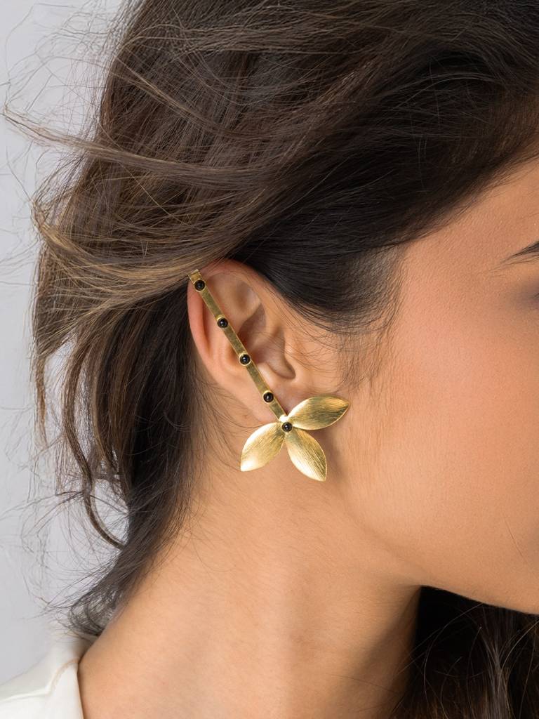 Gilded Petal Stick Earrings : AHA0080ER