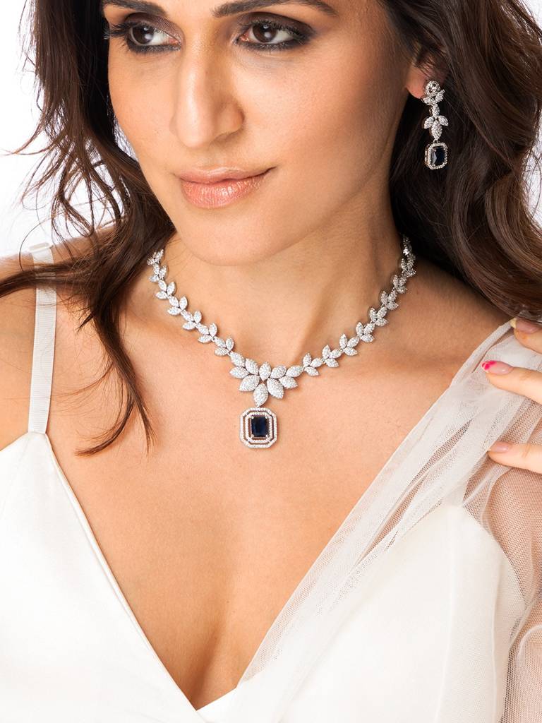 Sapphire Vine Necklace Set : AHA0087NS