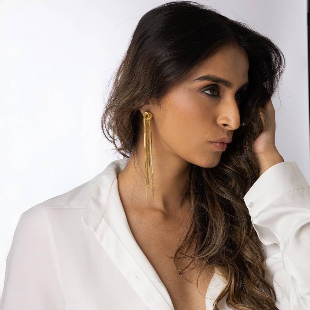 Contemporary Tassel Drop Earings : AHA0093ER
