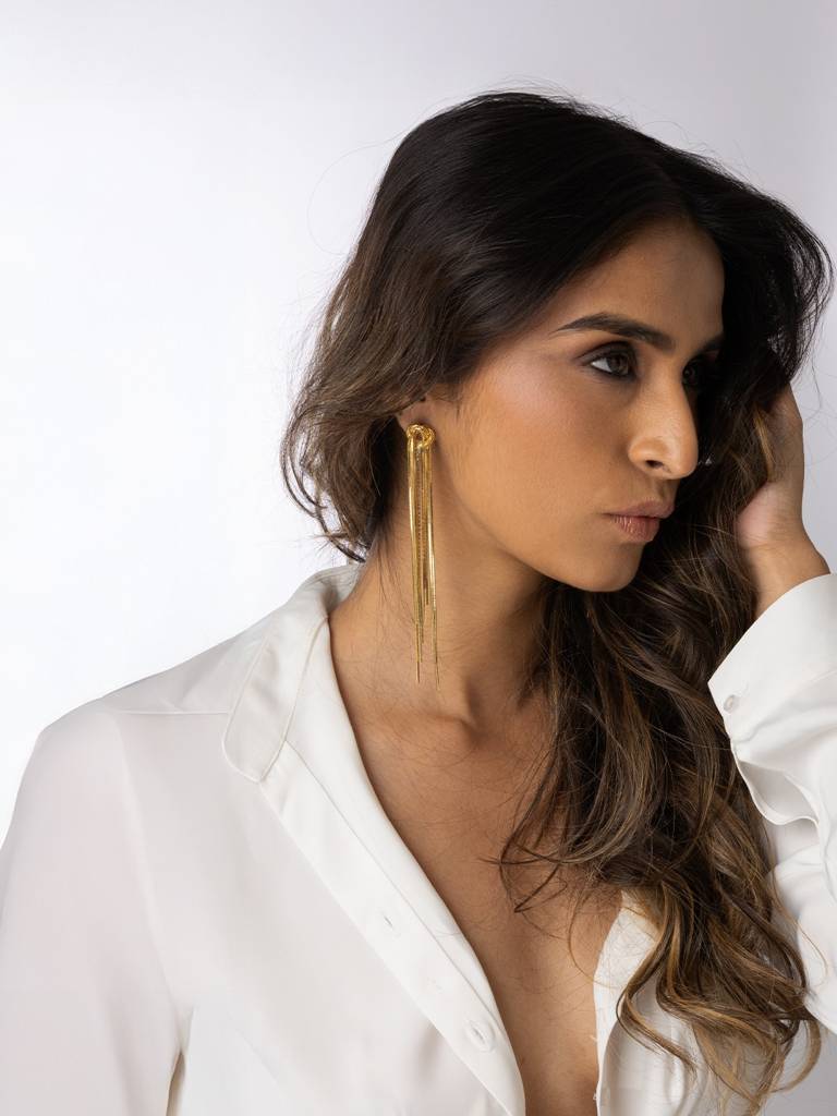 Contemporary Tassel Drop Earings : AHA0093ER