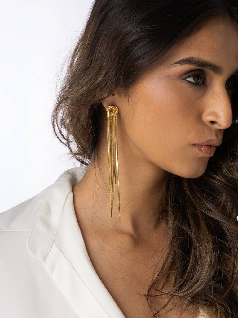 Contemporary Tassel Drop Earings : AHA0093ER