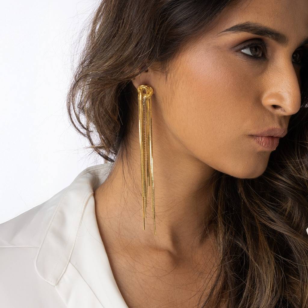 Contemporary Tassel Drop Earings : AHA0093ER