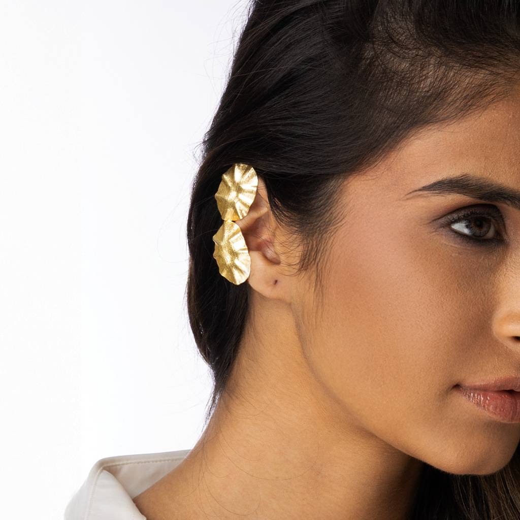 Gold Textured Earrings : AHA0105ER