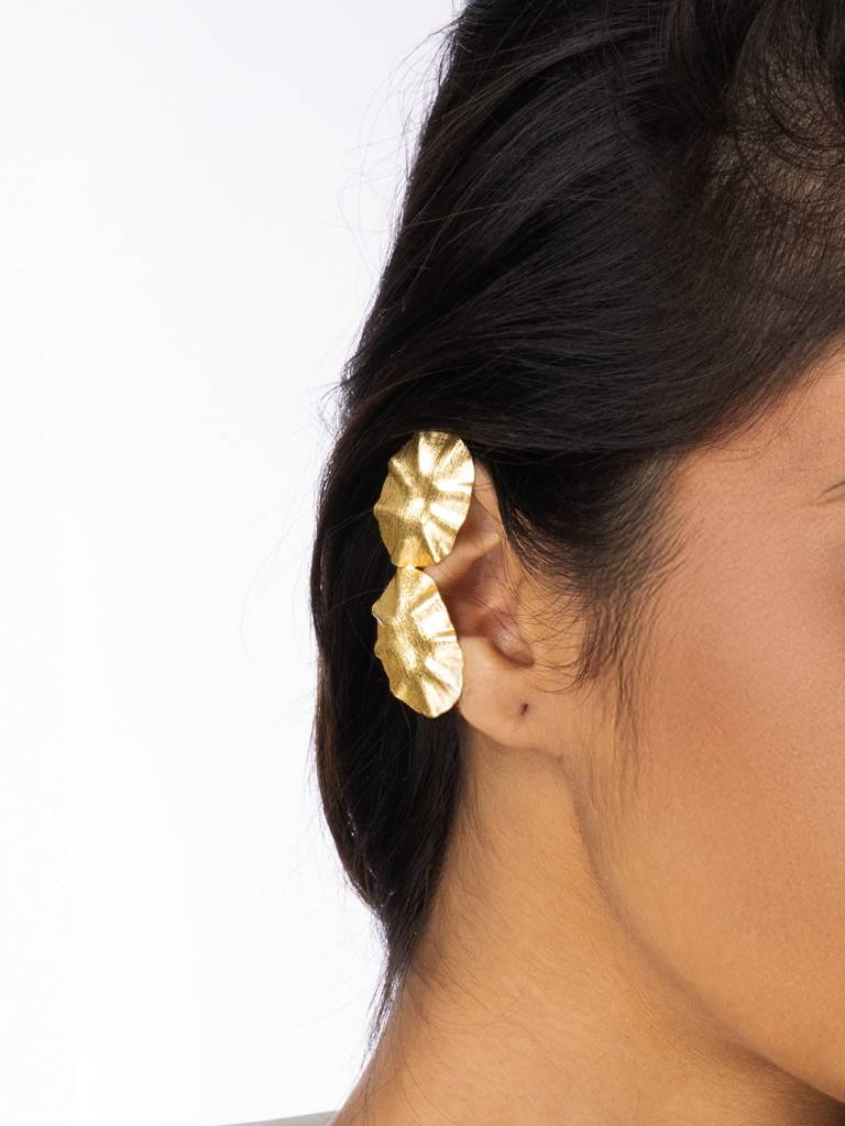 Gold Textured Earrings : AHA0105ER