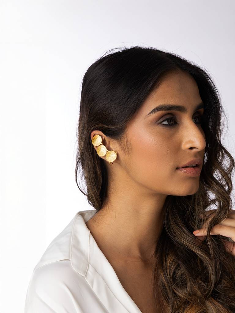 Triple Textured Earrings : AHA0108ER