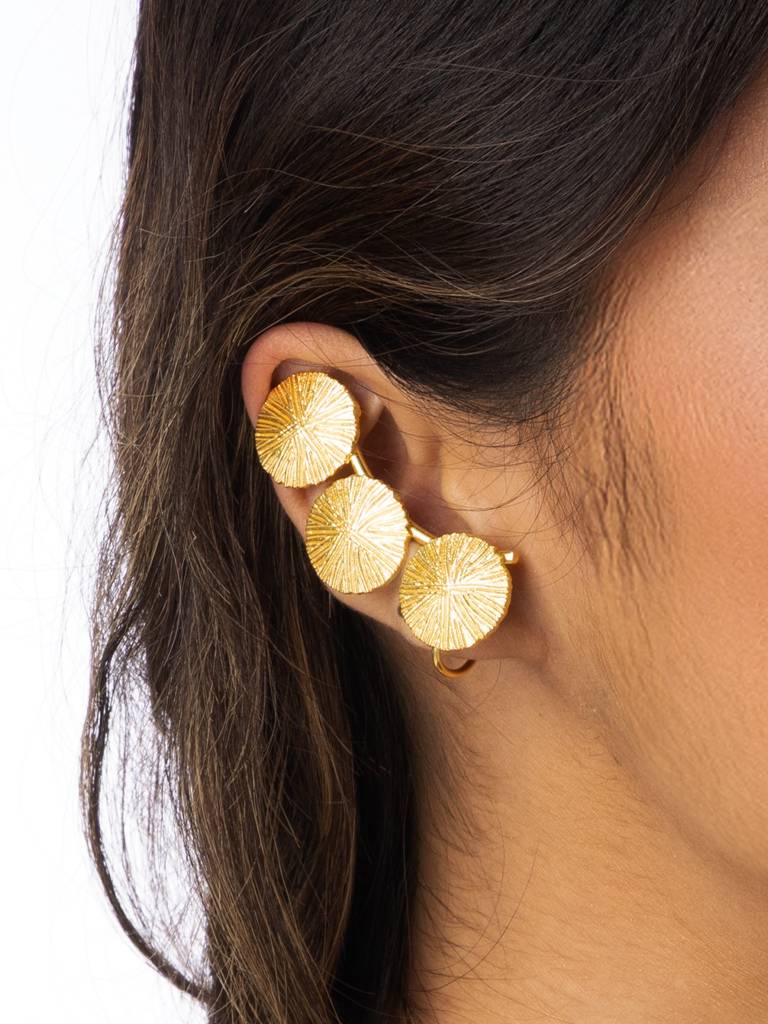 Triple Textured Earrings : AHA0108ER