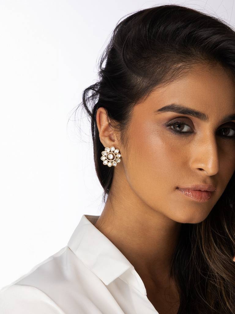 Cluster Round Stud Earrings : AHA0116ER