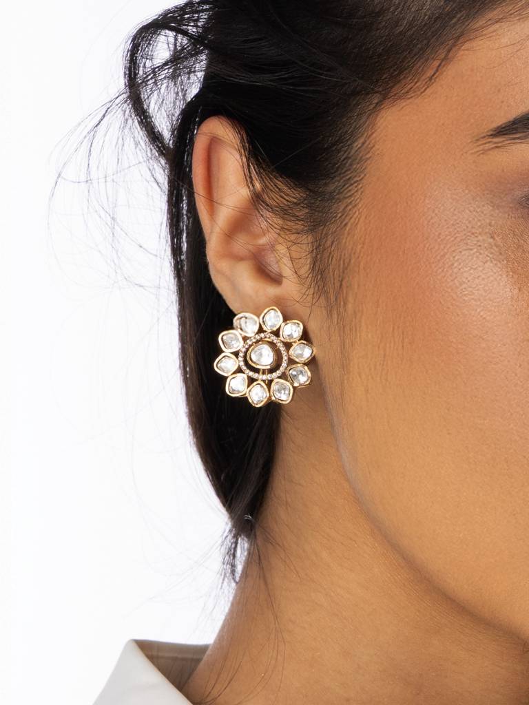 Cluster Round Stud Earrings : AHA0116ER