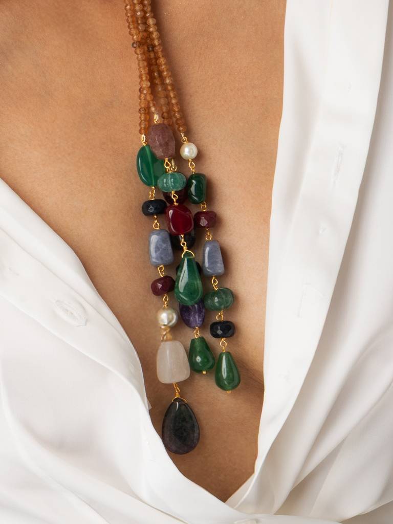 Beaded Lariat Necklace Set : AHA0137N