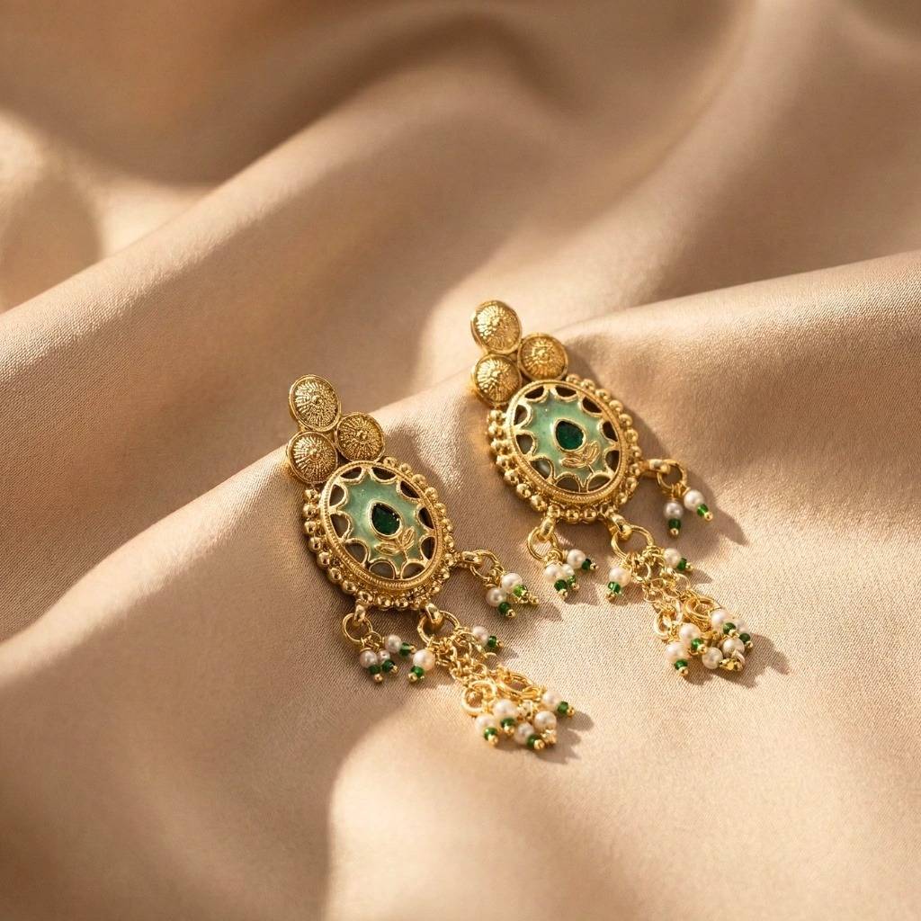Rajwadi Stone Dangling Choker Set : AKN040