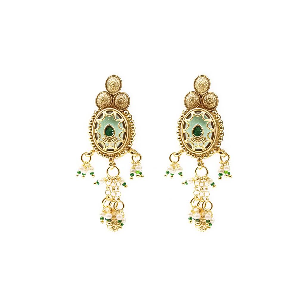 Rajwadi Stone Dangling Choker Set : AKN040